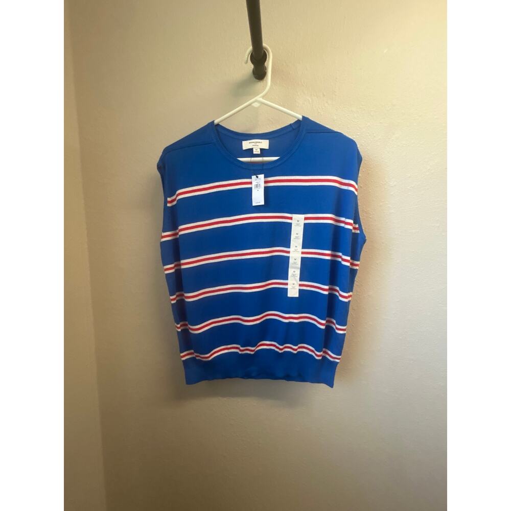 Banana Republic forever crew short sleeve striped sweater shell vest sz Med NWT - Picture 2 of 8
